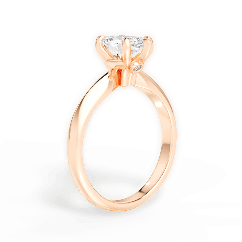 Diana Marquise Cut Lab Grown Diamond 18Kt Rose Gold Engagement Ring - View 2