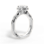 Erica Oval Cut Lab Grown Diamond Platinum Engagement Ring - View 3