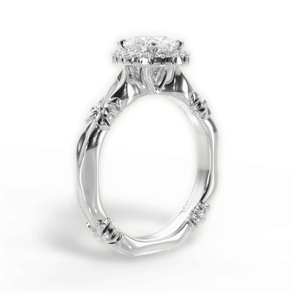 Erica Oval Cut Lab Grown Diamond Platinum Engagement Ring - View 3