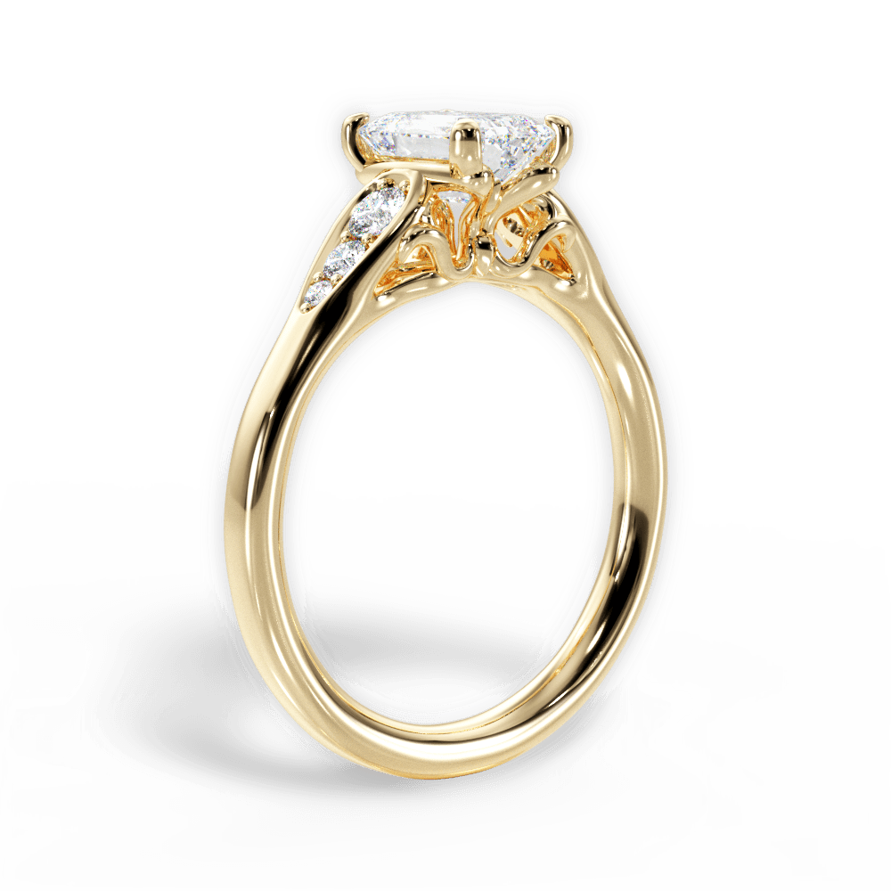 Cecilia Emerald Cut Lab Grown Diamond 18Kt Yellow Gold Engagement Ring - View 3