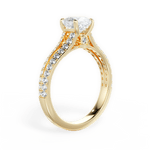 Kendra Cushion Cut Lab Grown Diamond 18Kt Yellow Gold Engagement Ring - View 3