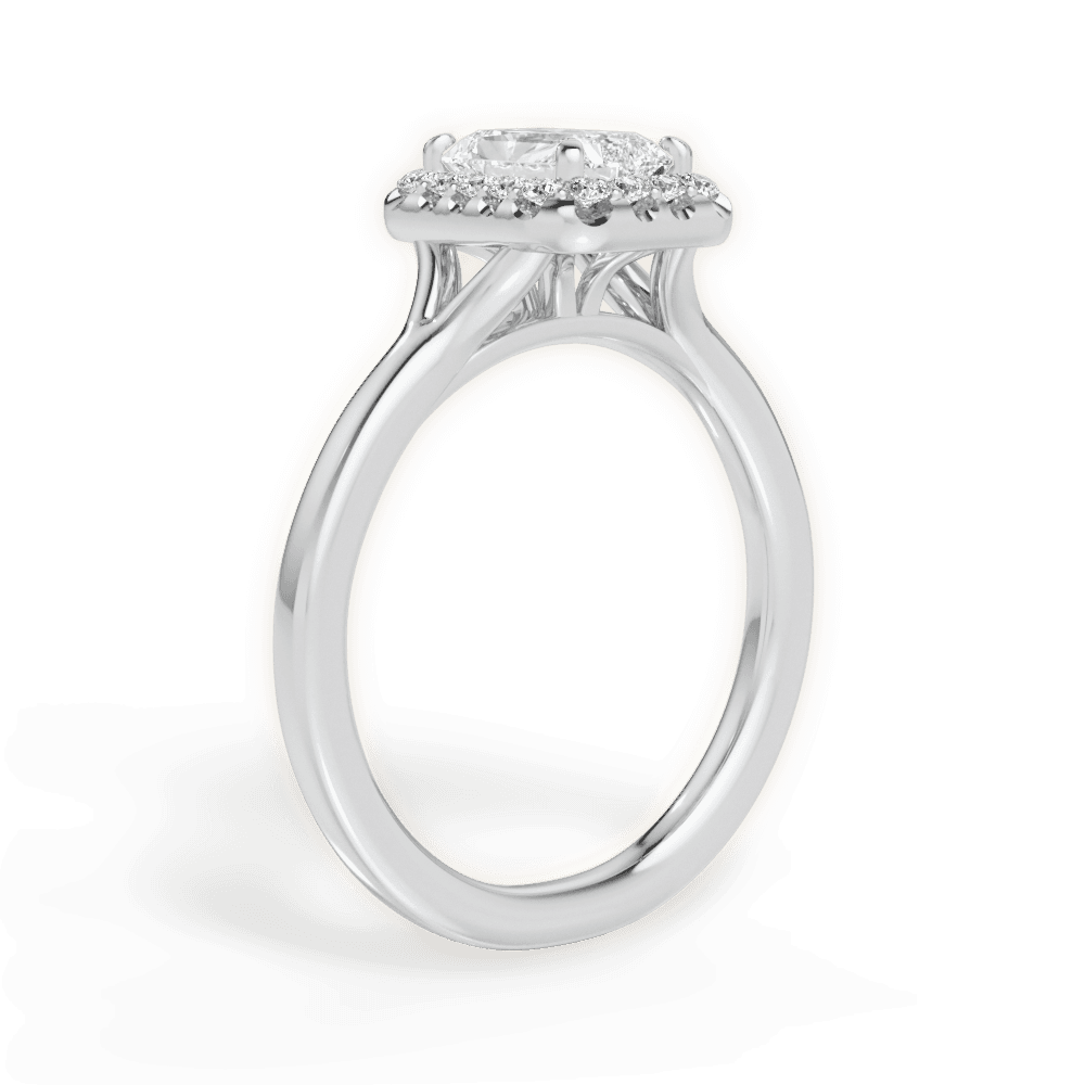 Geneva Radiant Cut Lab Grown Diamond 14Kt White Gold Engagement Ring - View 2