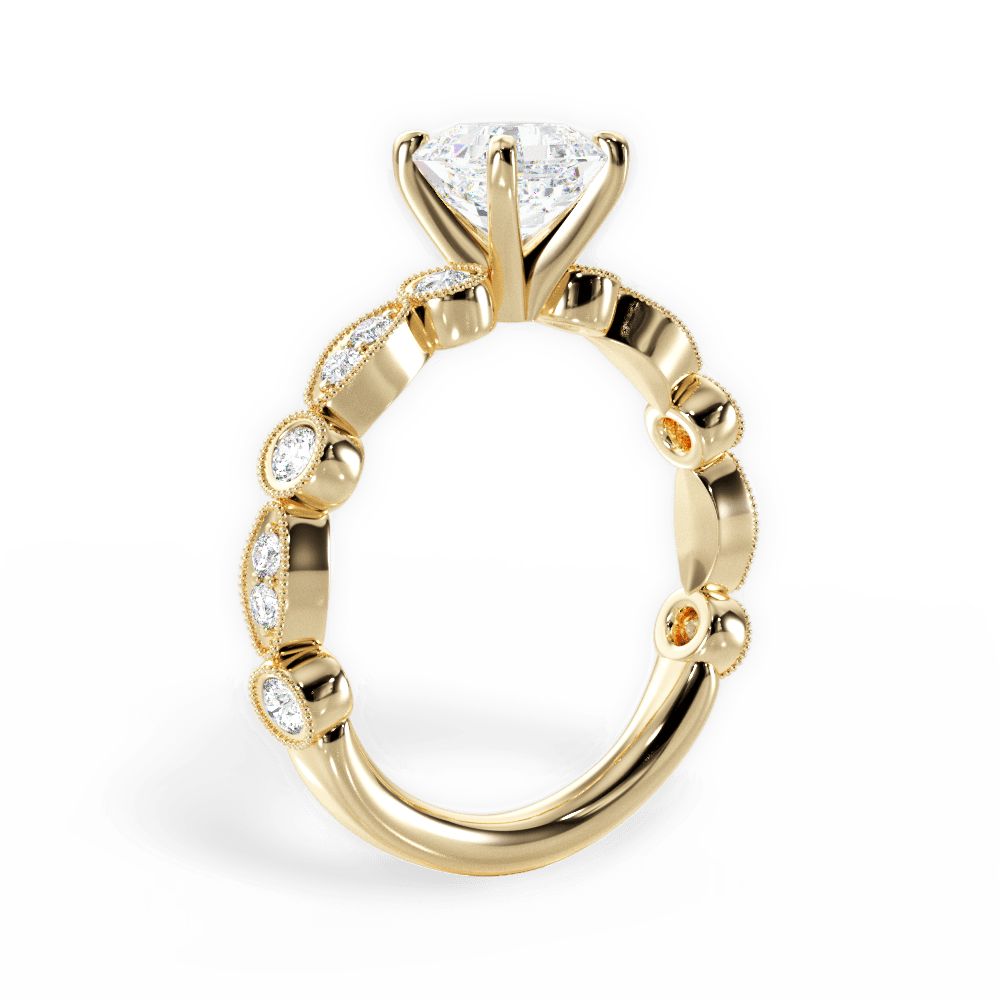 Edith Asscher Cut Lab Grown Diamond 18Kt Yellow Gold Engagement Ring - View 2