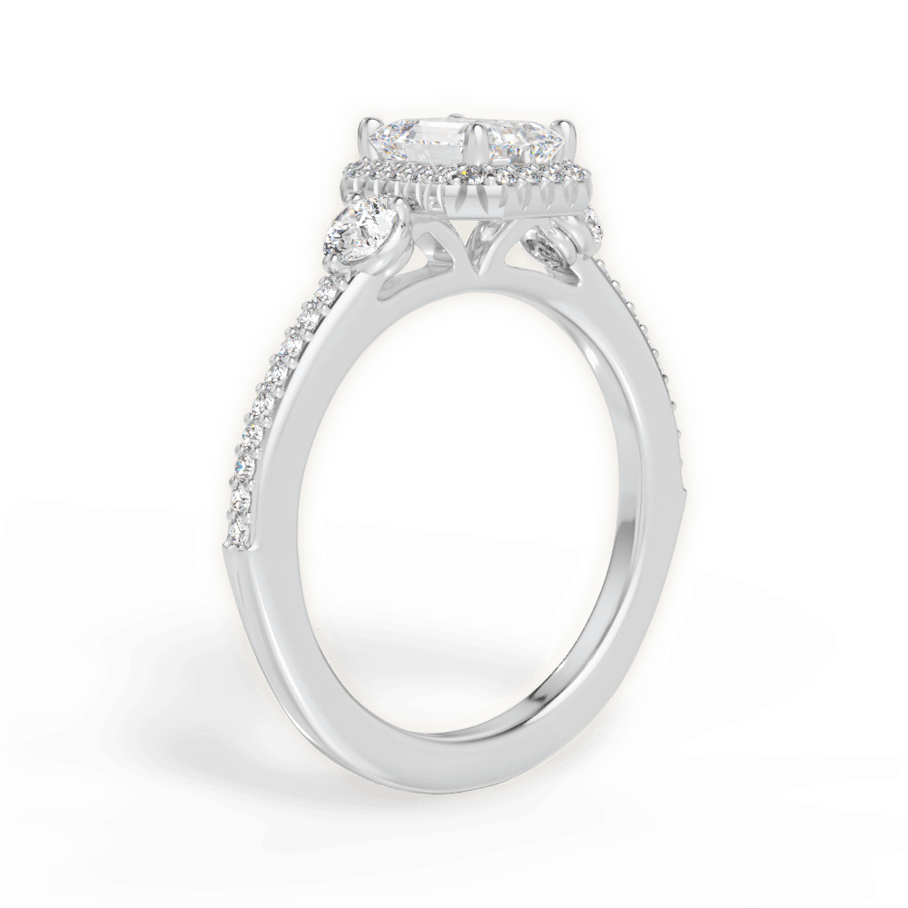 Julia Emerald Cut Lab Grown Diamond 18Kt White Gold Engagement Ring - View 3