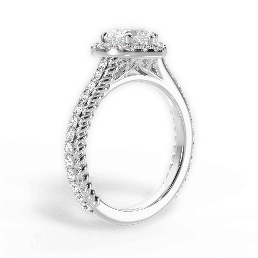 Kim Heart Cut Lab Grown Diamond 14Kt White Gold Engagement Ring - View 3