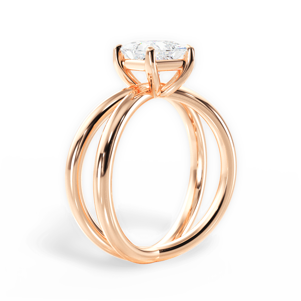 Ada Princess Cut Lab Grown Diamond 18Kt Rose Gold Engagement Ring - View 4