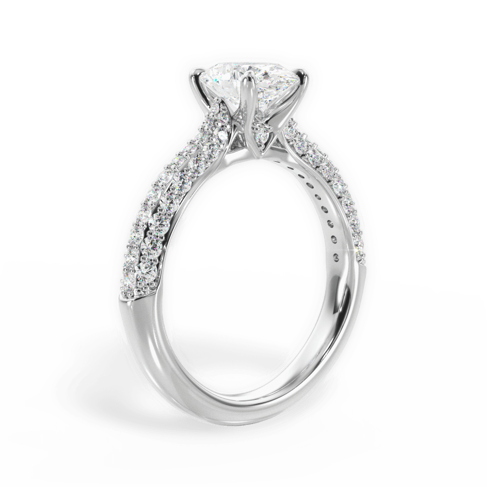 Kira Oval Cut Lab Grown Diamond 14Kt White Gold Engagement Ring - View 2