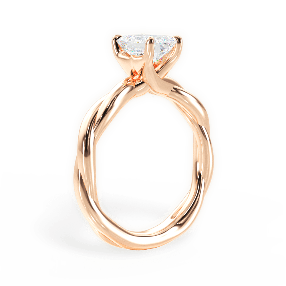 Bianca Emerald Cut Lab Grown Diamond 18Kt Rose Gold Engagement Ring - View 4