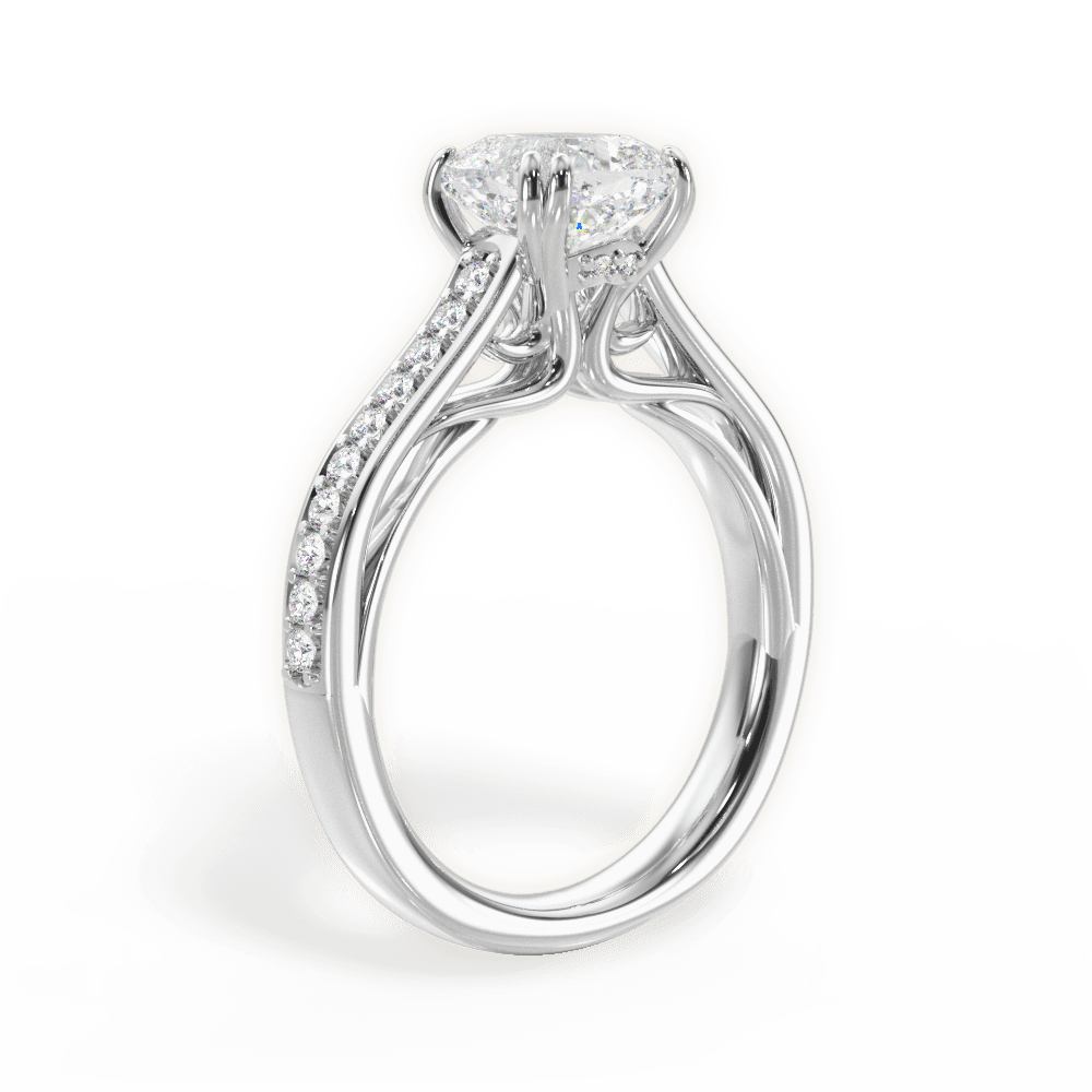 Deborah Cushion Cut Lab Grown Diamond Platinum Engagement Ring - View 2