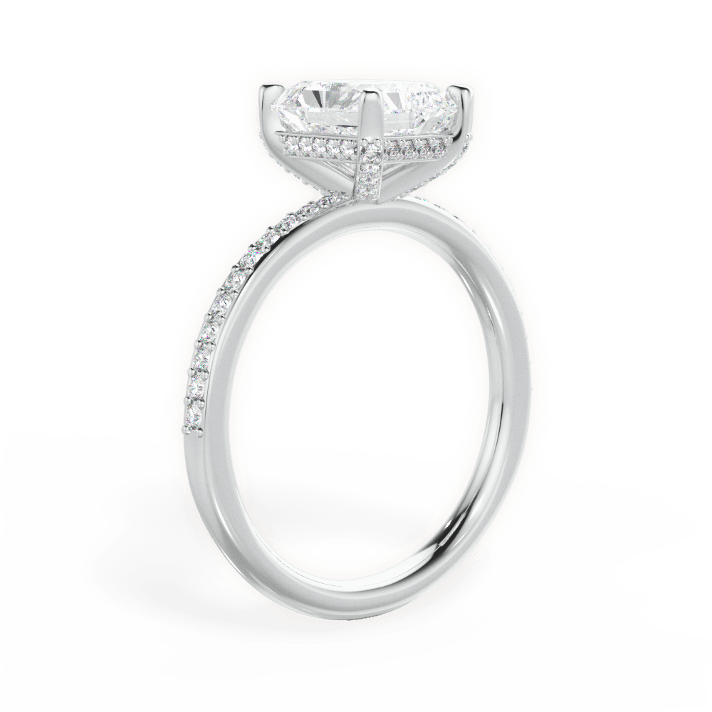 Janice Radiant Cut Lab Grown Diamond Platinum Engagement Ring - View 4