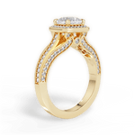 Lillian Cushion Cut Lab Grown Diamond 18Kt Yellow Gold Engagement Ring - View 2