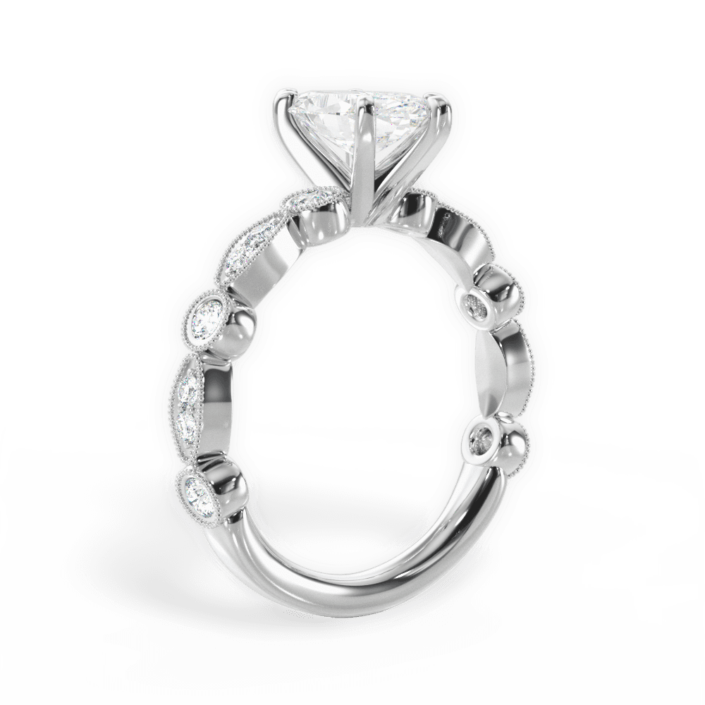 Edith Marquise Cut Lab Grown Diamond 14Kt White Gold Engagement Ring - View 4