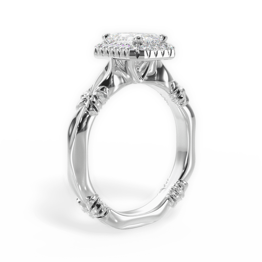 Erica Emerald Cut Lab Grown Diamond Platinum Engagement Ring - View 2
