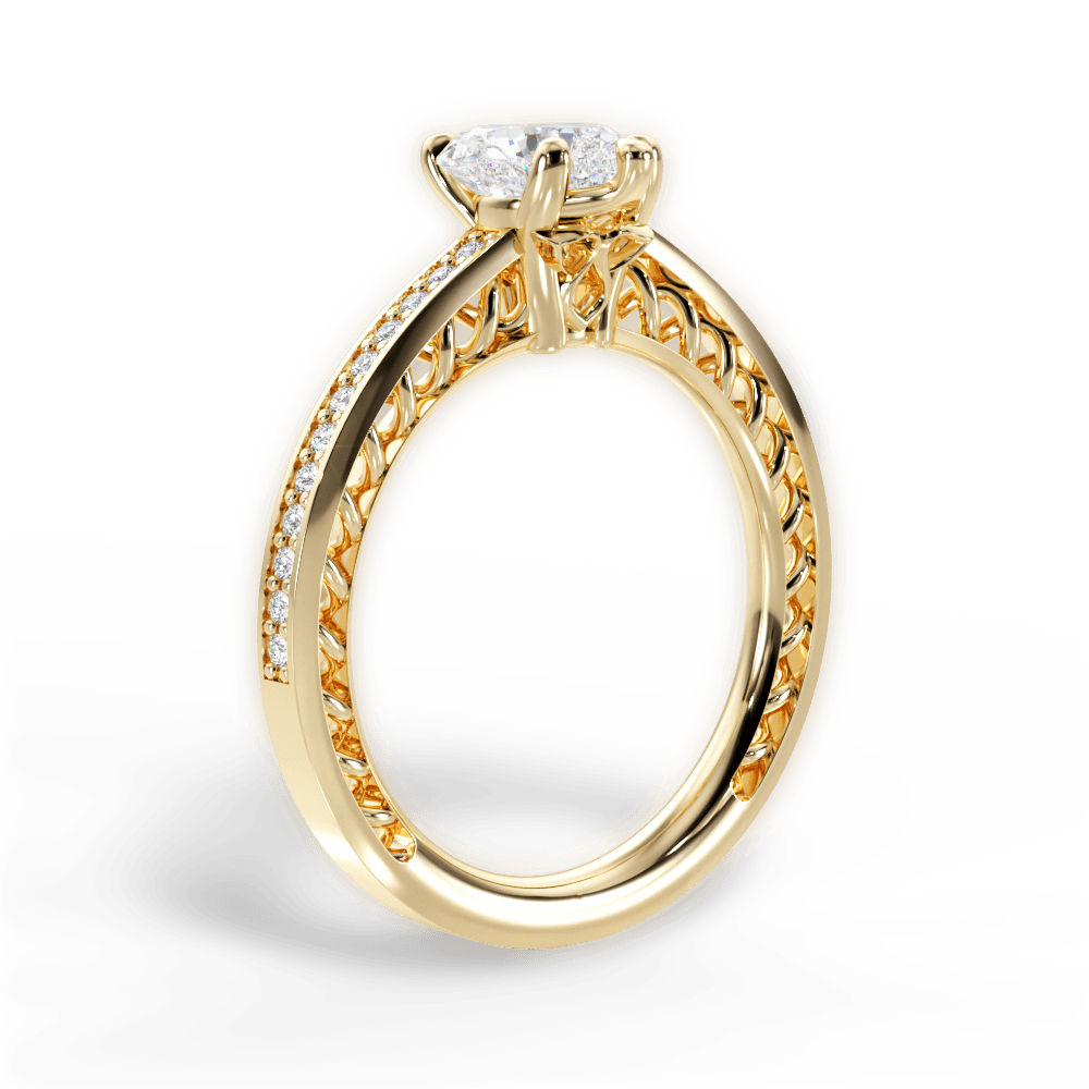 Donna Heart Cut Lab Grown Diamond 18Kt Yellow Gold Engagement Ring - View 3