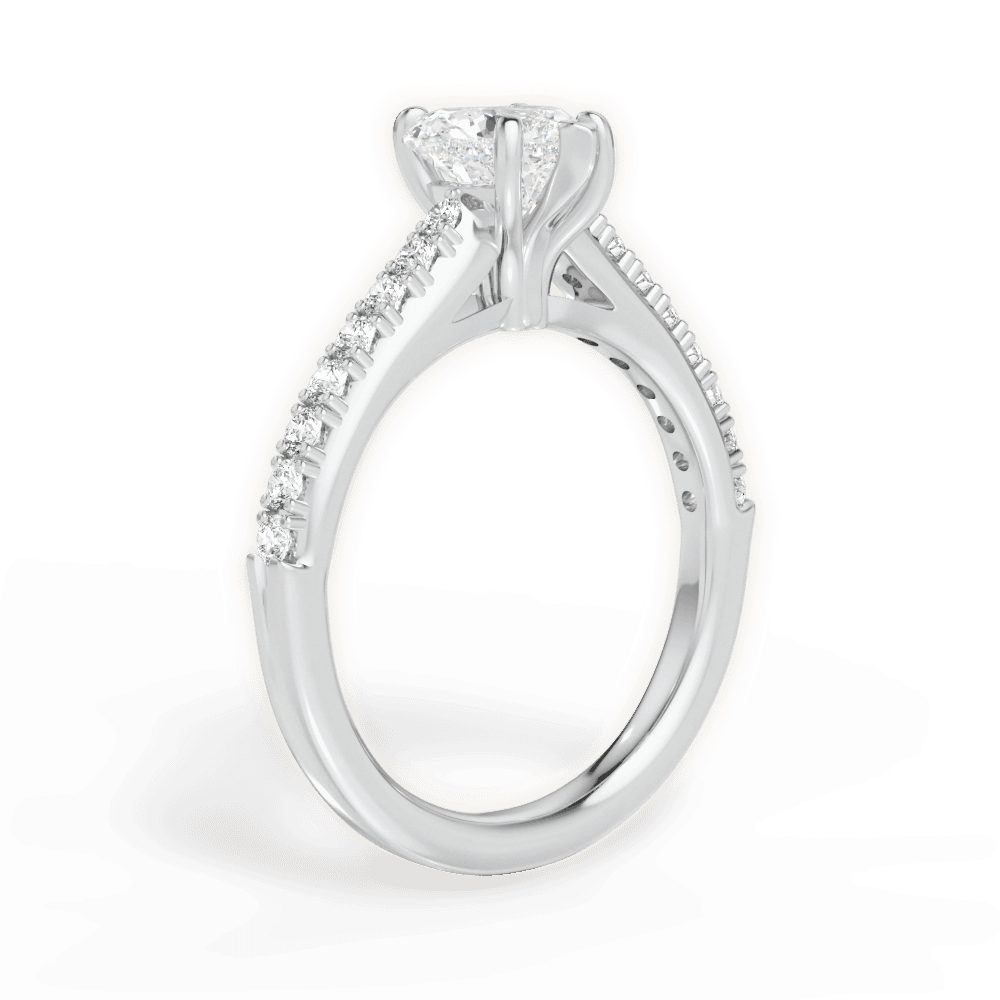 Elizabeth Heart Cut Lab Grown Diamond 14Kt White Gold Engagement Ring - View 2