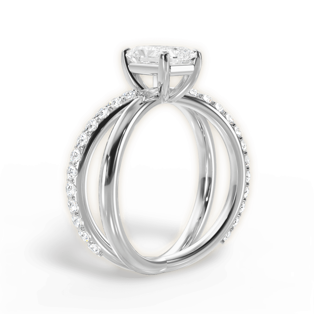 Jennifer Radiant Cut Lab Grown Diamond 18Kt White Gold Engagement Ring - View 2