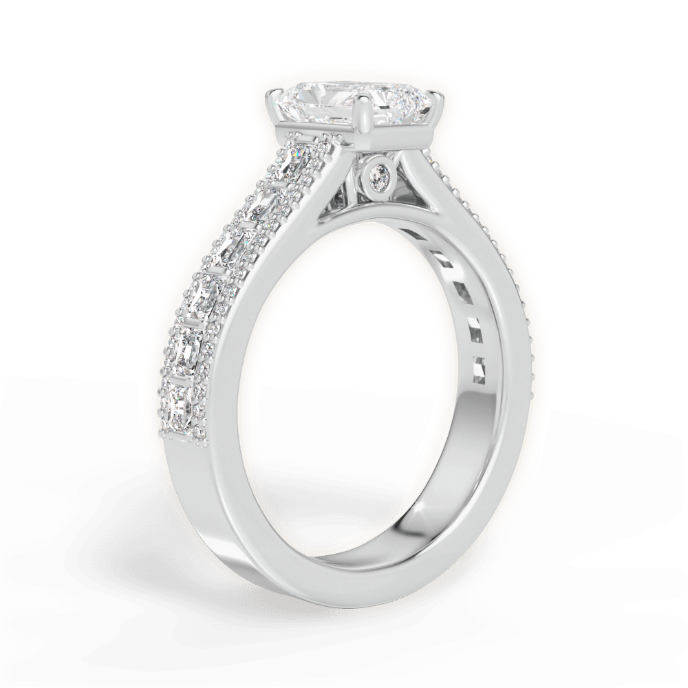 Lynn Radiant Cut Lab Grown Diamond Platinum Engagement Ring - View 3