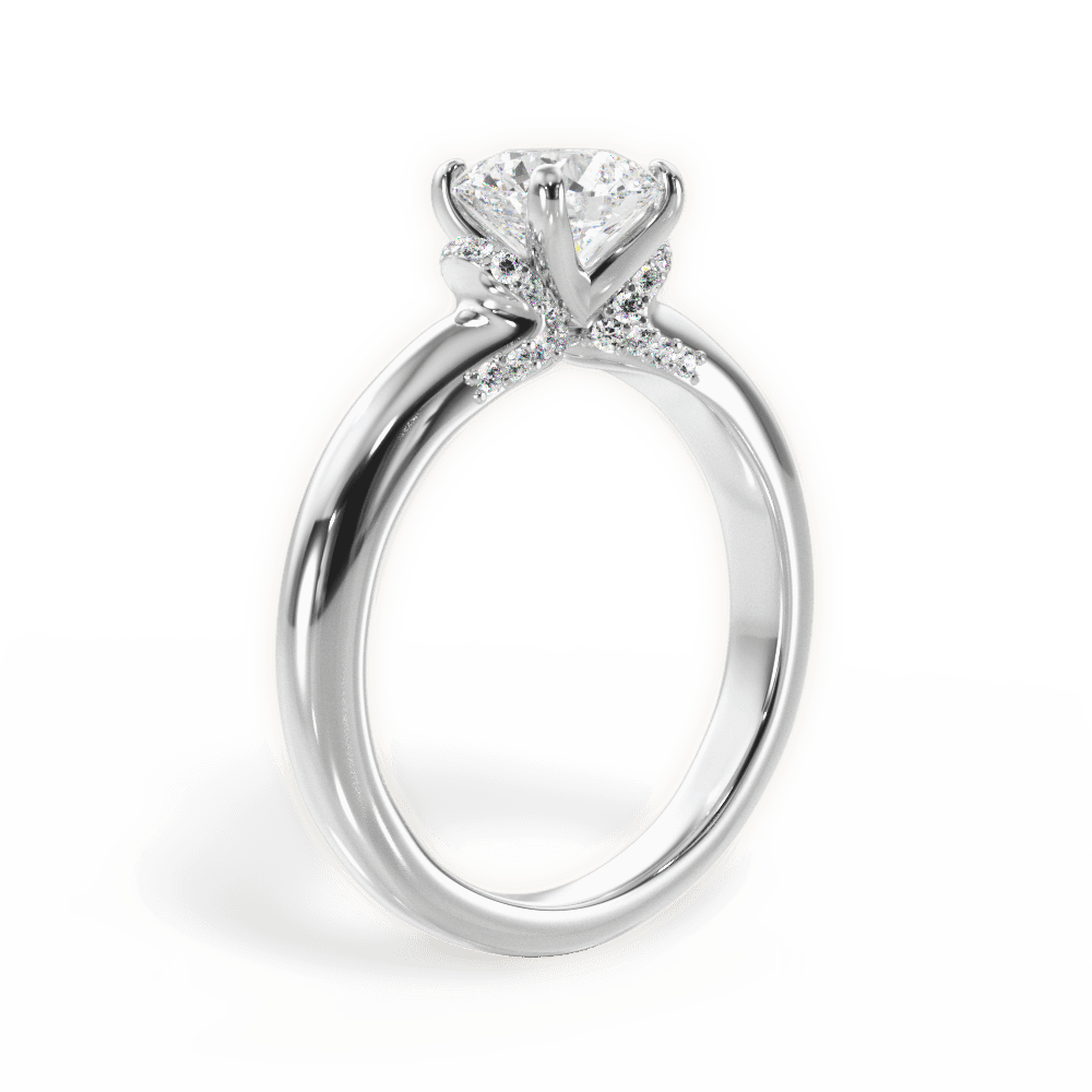 Florence Round Cut Lab Grown Diamond Platinum Engagement Ring - View 4