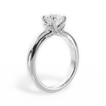 Florence Round Cut Lab Grown Diamond 14Kt White Gold Engagement Ring - View 4
