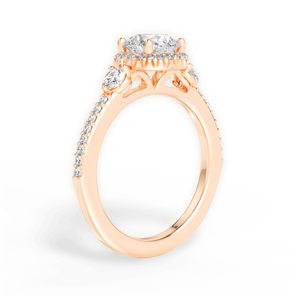 Julia Round Cut Lab Grown Diamond 18Kt Rose Gold Engagement Ring - View 4