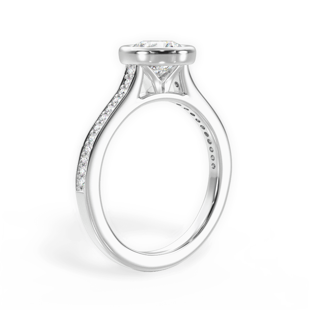 Deanna Round Cut Lab Grown Diamond 18Kt White Gold Engagement Ring - View 3