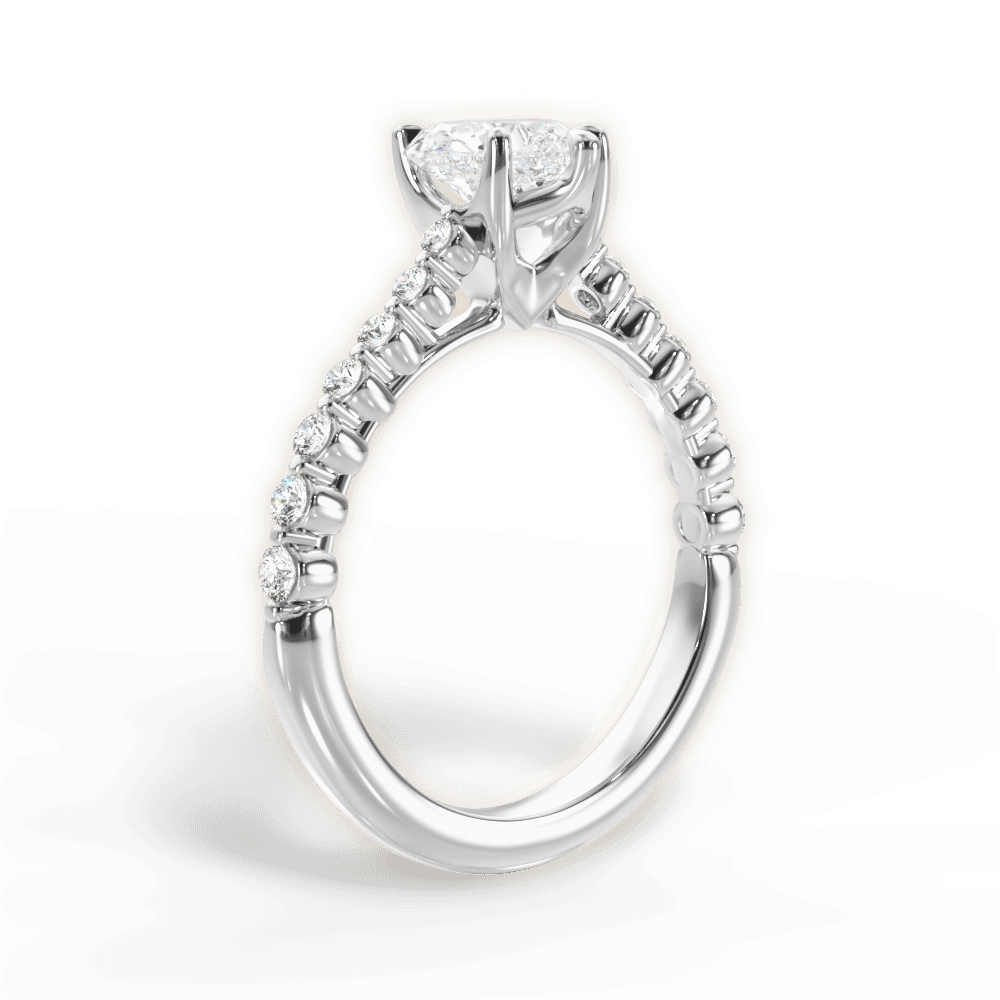 Dana Heart Cut Lab Grown Diamond Platinum Engagement Ring - View 3