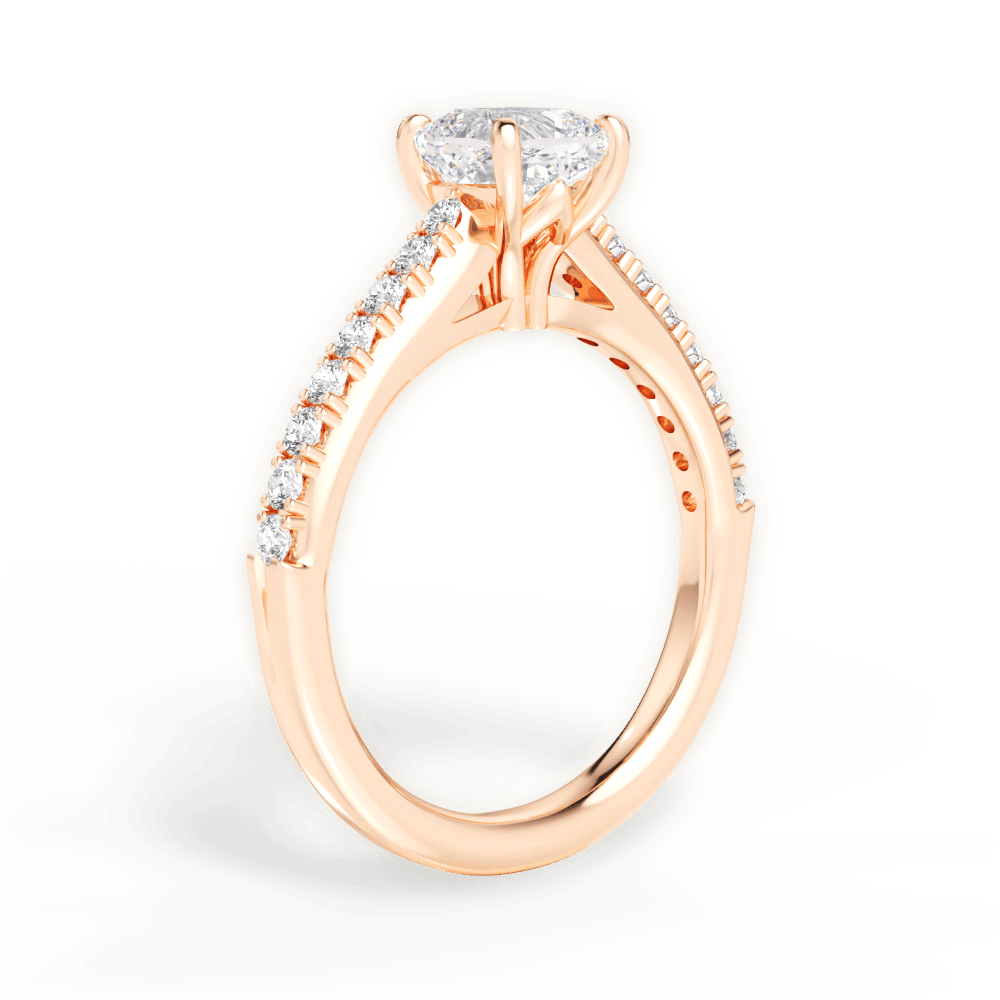 Elizabeth Cushion Cut Lab Grown Diamond 18Kt Rose Gold Engagement Ring - View 2