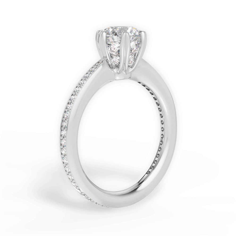 Louise Round Cut Lab Grown Diamond Platinum Engagement Ring - View 2