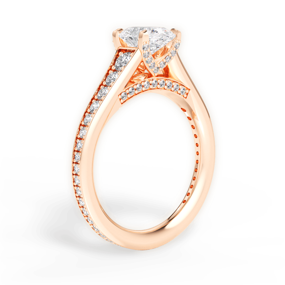 Leslie Oval Cut Lab Grown Diamond 18Kt Rose Gold Engagement Ring - View 3