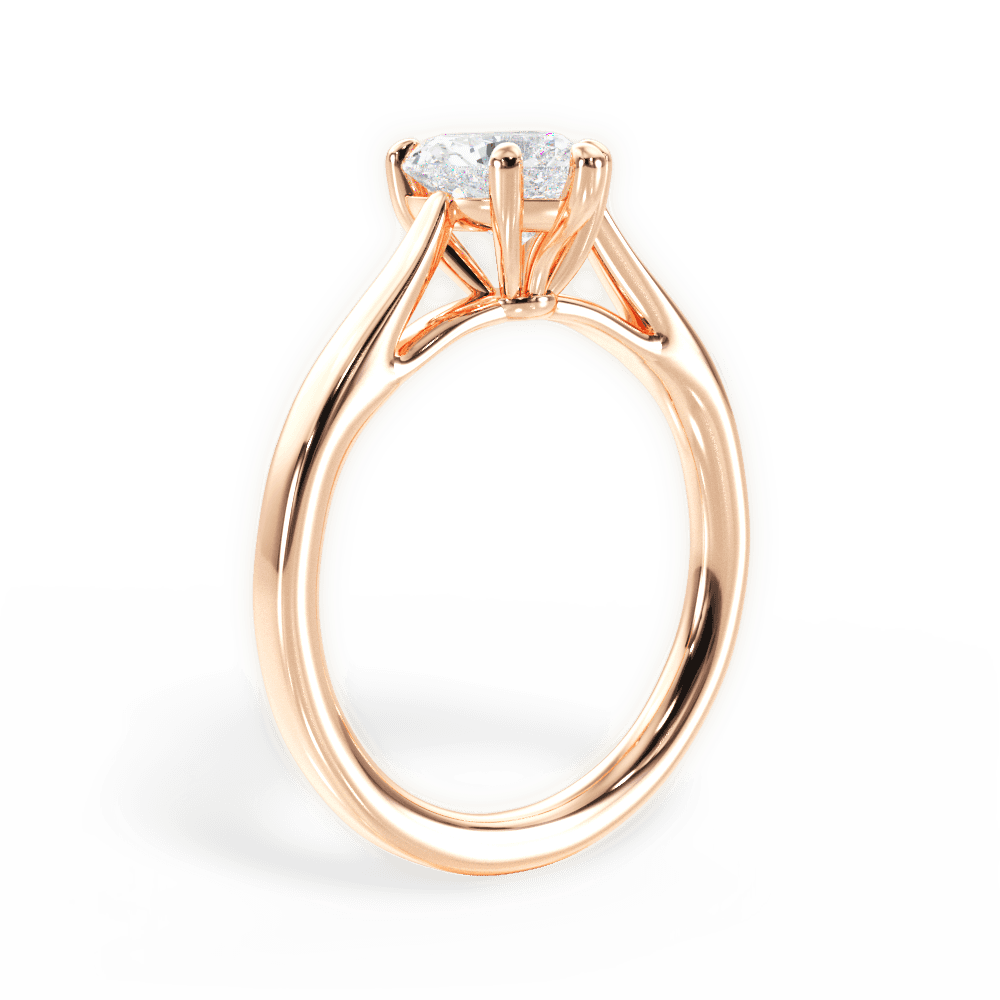 Angie Heart Cut Lab Grown Diamond 18Kt Rose Gold Engagement Ring - View 4
