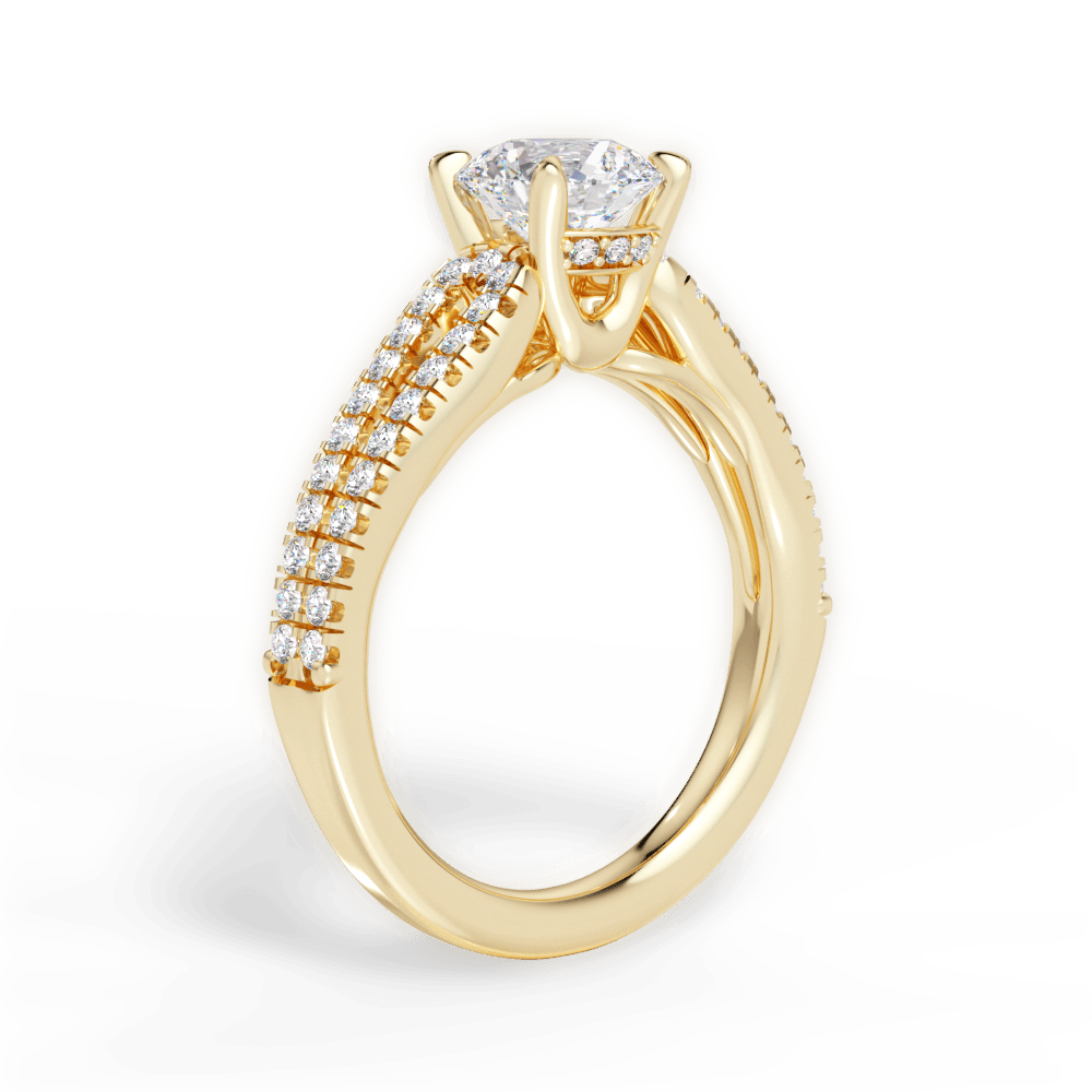 Jessica Round Cut Lab Grown Diamond 18Kt Yellow Gold Engagement Ring - View 2