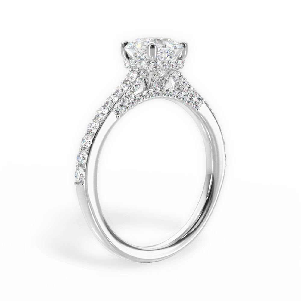 Laura Asscher Cut Lab Grown Diamond Platinum Engagement Ring - View 2