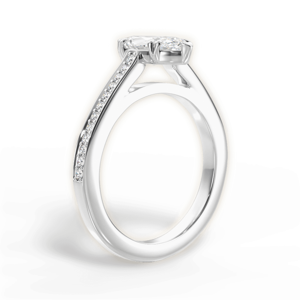 Denise Marquise Cut Lab Grown Diamond 18Kt White Gold Engagement Ring - View 2