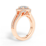 Mackenzie Asscher Cut Lab Grown Diamond 18Kt Rose Gold Engagement Ring - View 4