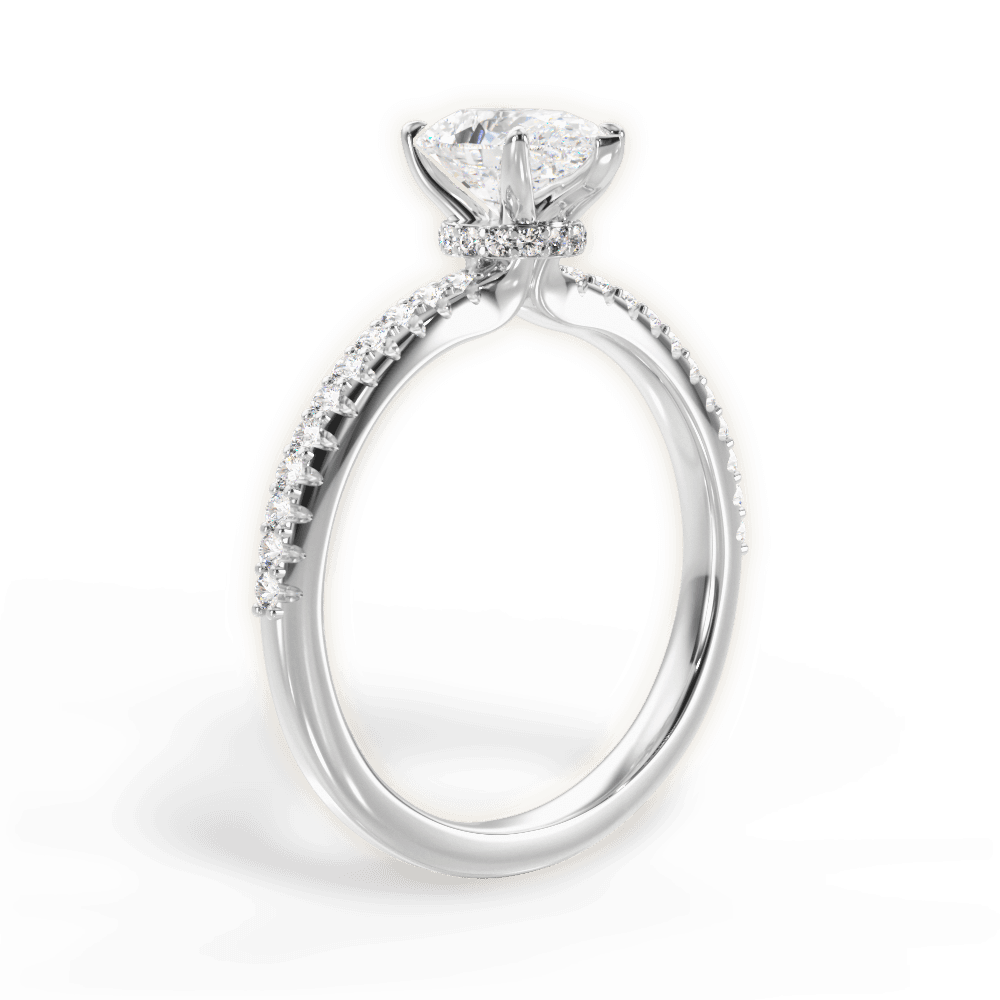 Giselle Pear Cut Lab Grown Diamond 18Kt White Gold Engagement Ring - View 4
