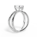 Ada Emerald Cut Lab Grown Diamond 18Kt White Gold Engagement Ring - View 2