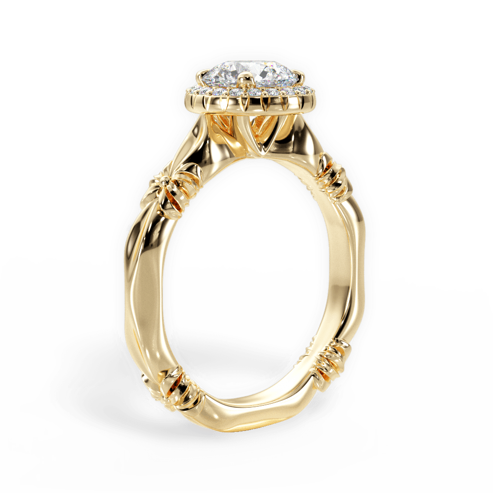 Erica Round Cut Lab Grown Diamond 18Kt Yellow Gold Engagement Ring - View 2