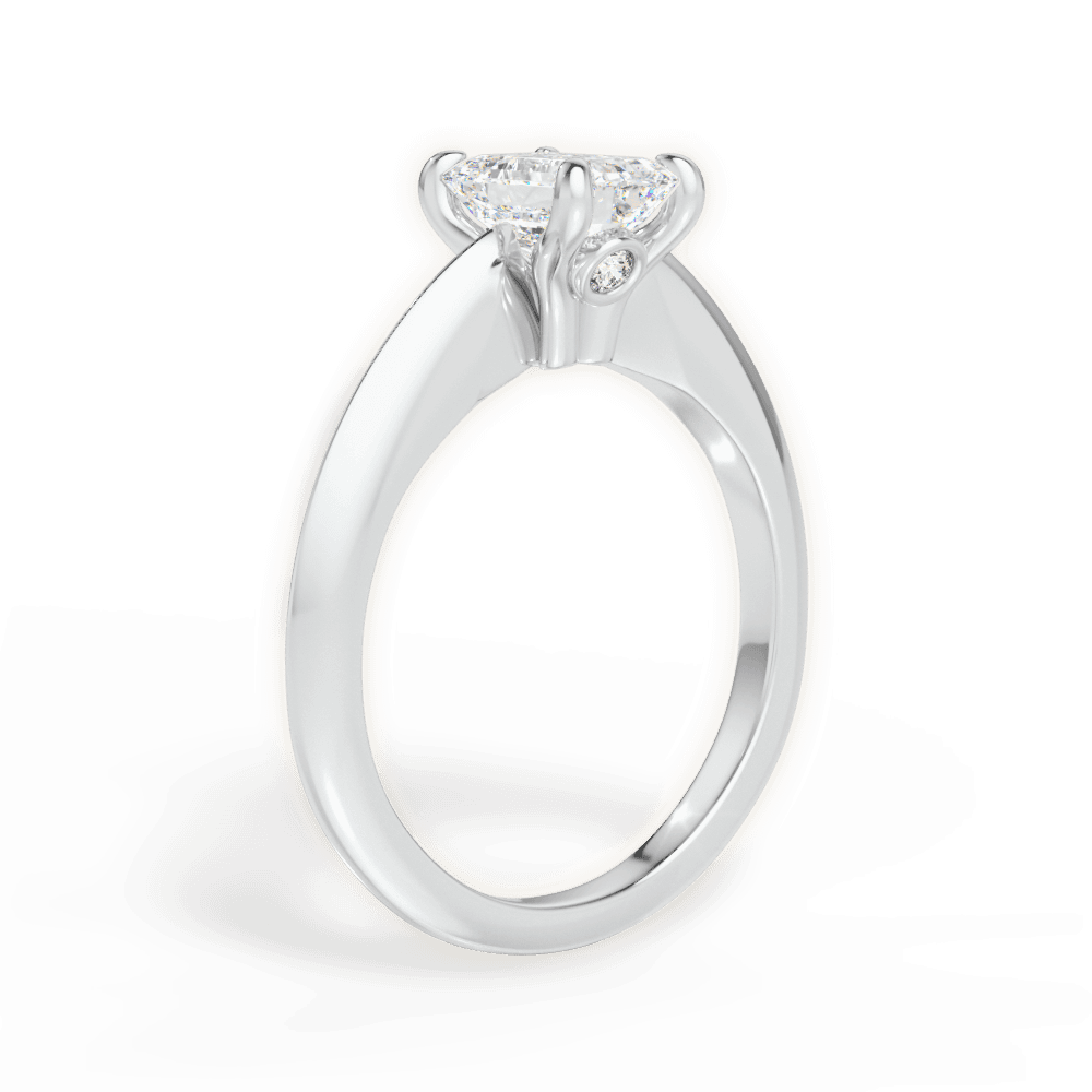 Amanda Emerald Cut Lab Grown Diamond 18Kt White Gold Engagement Ring - View 4
