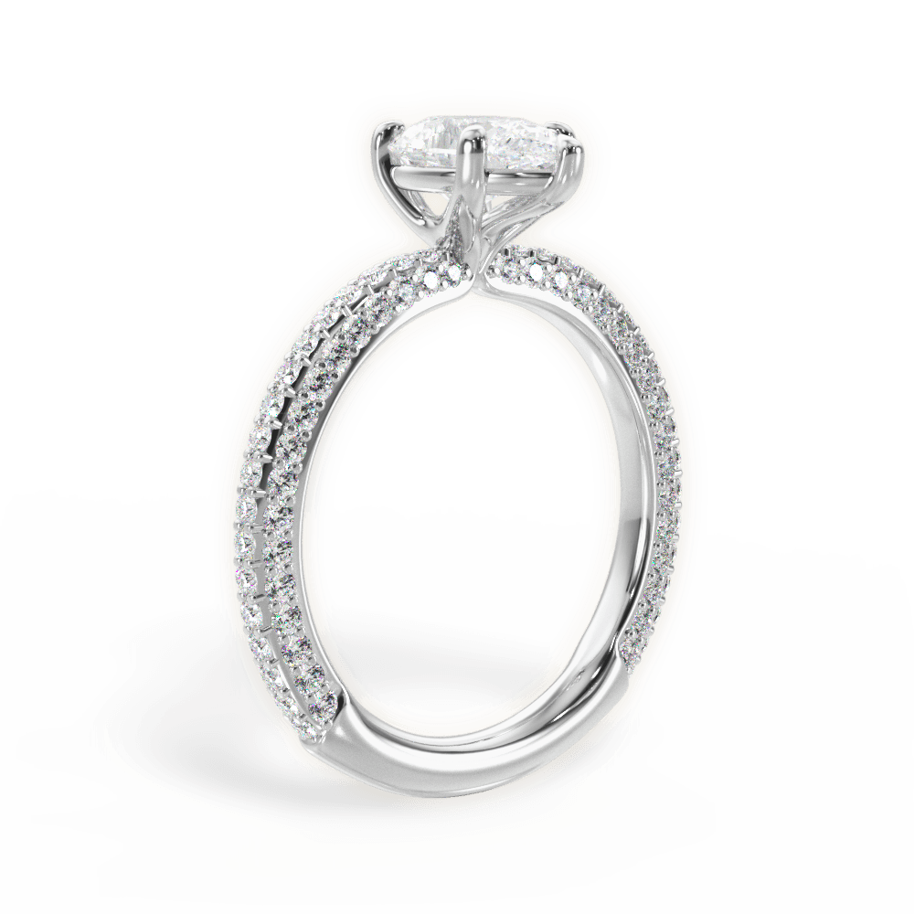 Kristen Pear Cut Lab Grown Diamond 18Kt White Gold Engagement Ring - View 3