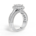 Madison Princess Cut Lab Grown Diamond 14Kt White Gold Engagement Ring - View 4