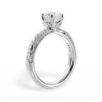 Josephine Round Cut Lab Grown Diamond 18Kt White Gold Engagement Ring - View 3