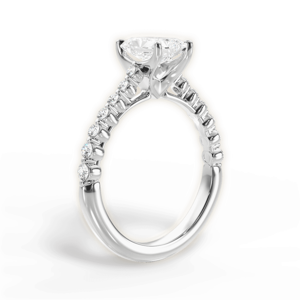 Dana Radiant Cut Lab Grown Diamond 18Kt White Gold Engagement Ring - View 2