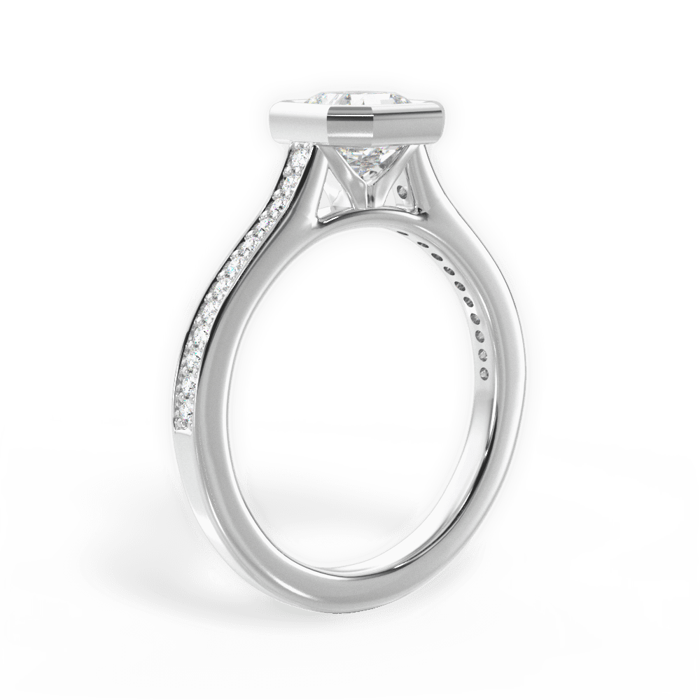 Deanna Asscher Cut Lab Grown Diamond Platinum Engagement Ring - View 2