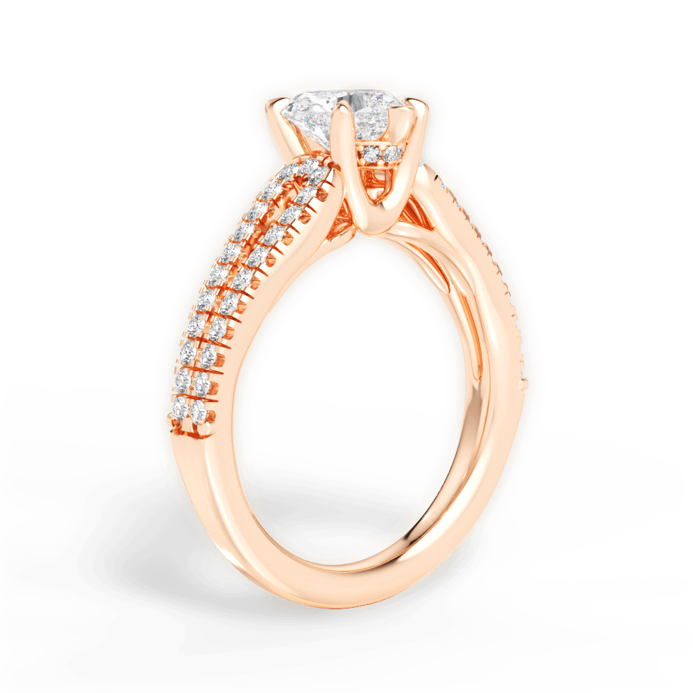 Jessica Heart Cut Lab Grown Diamond 18Kt Rose Gold Engagement Ring - View 4