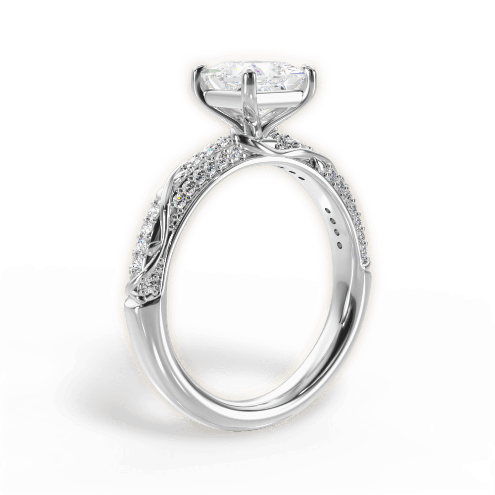 Gloria Princess Cut Lab Grown Diamond Platinum Engagement Ring - View 2