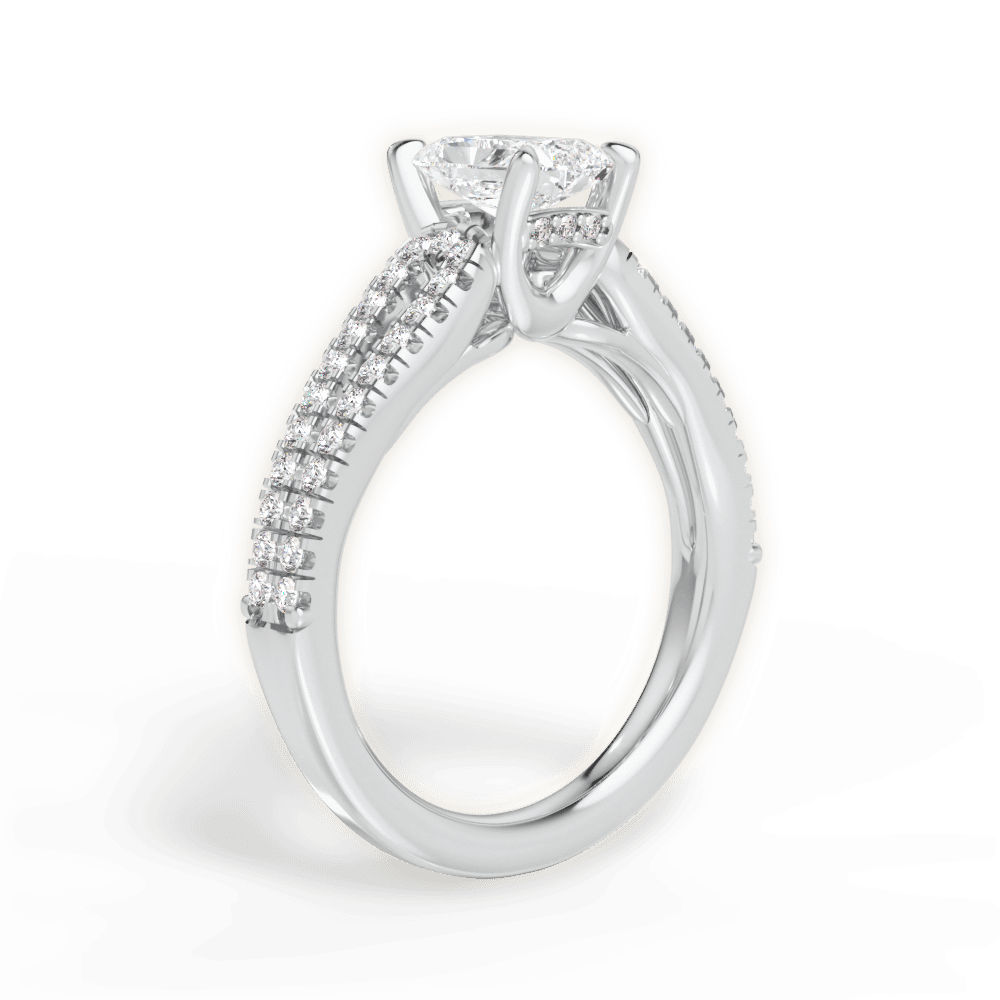 Jessica Radiant Cut Lab Grown Diamond 18Kt White Gold Engagement Ring - View 3