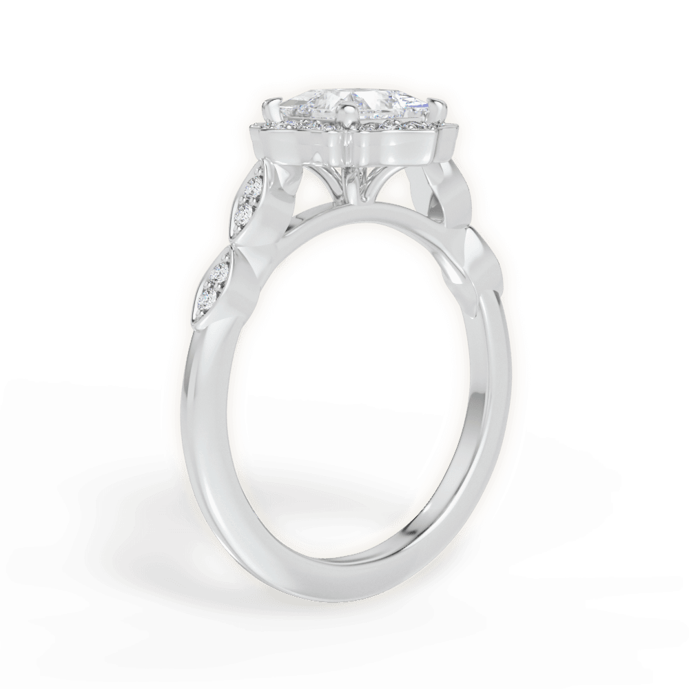 Julie Princess Cut Lab Grown Diamond Platinum Engagement Ring - View 3