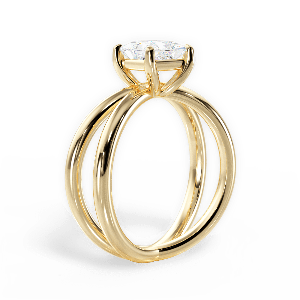 Ada Princess Cut Lab Grown Diamond 18Kt Yellow Gold Engagement Ring - View 3