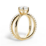 Jennifer Asscher Cut Lab Grown Diamond 18Kt Yellow Gold Engagement Ring - View 2