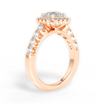 Lacey Asscher Cut Lab Grown Diamond 18Kt Rose Gold Engagement Ring - View 3